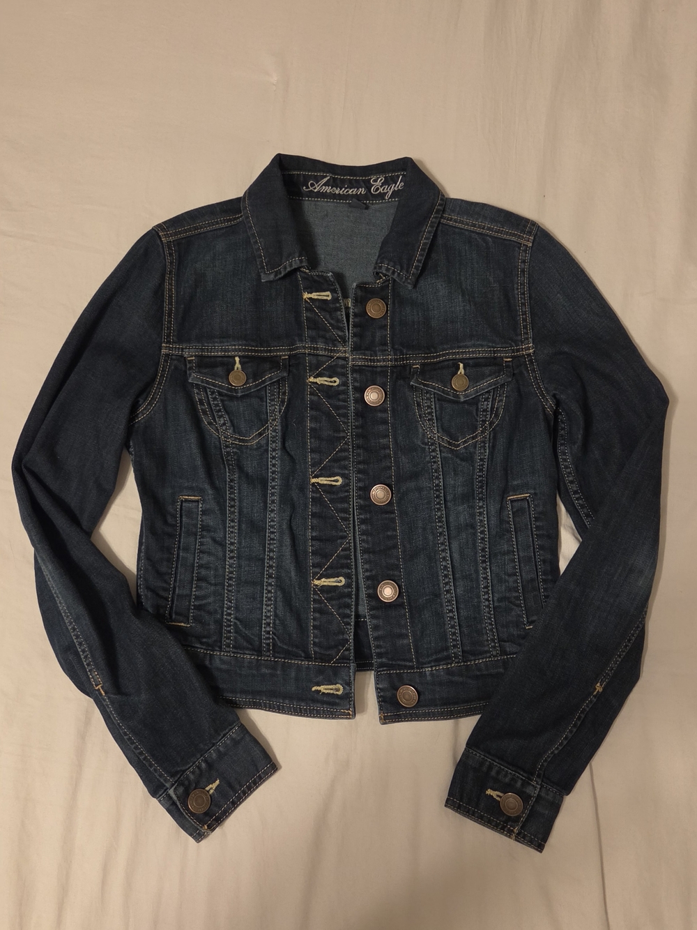 American Eagle womens dark wash denim jacket size small